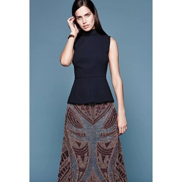 CECILLIA PRADO Anthropologie Lumi Midi Sweater Skirt Medium Petite NEW Metallic - Picture 5 of 15